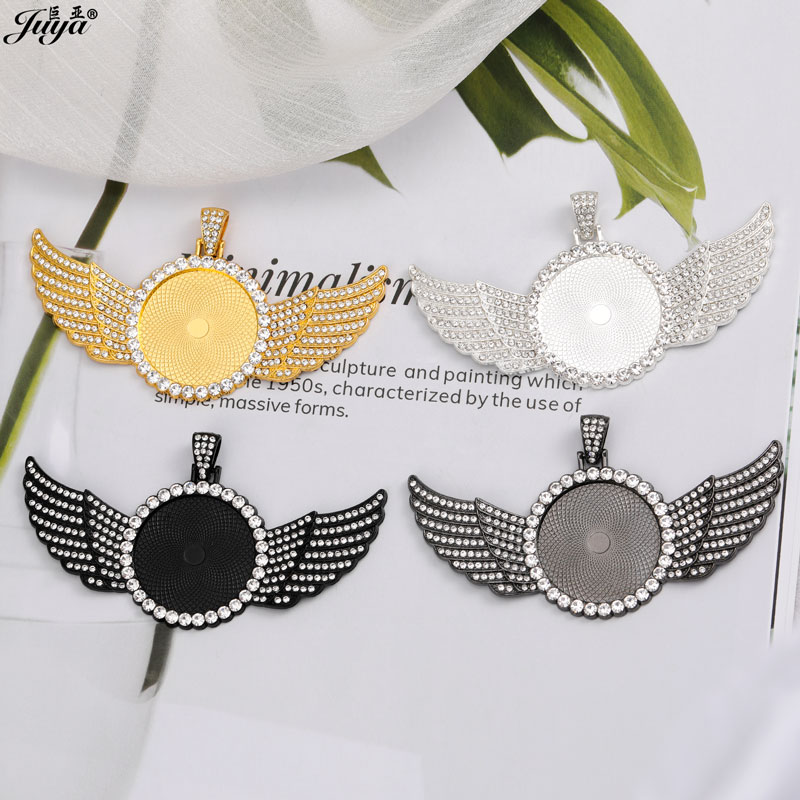 Bezels Set Pendant - 5PCS Blank Wings Pendant Settings Inner