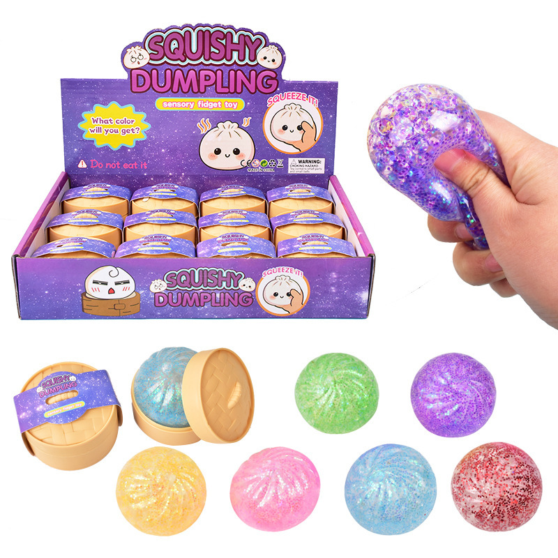 Resin Craft Material - Sparkling Gold Glitter Crystal Bun Squishy