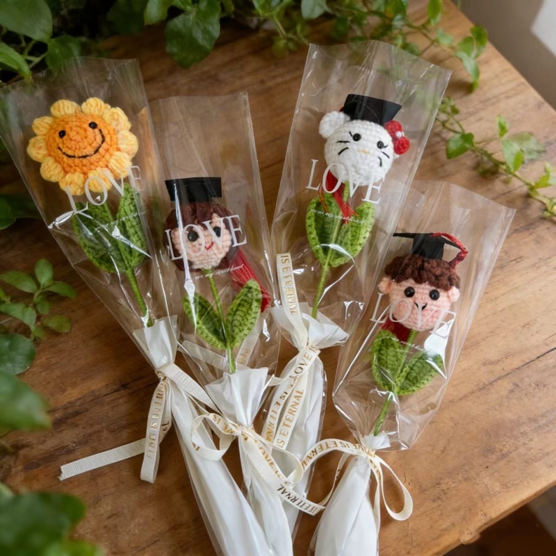 Dried Flower Bulk - Artificial Flower Knitted Sunflowers Hellokitty Girls