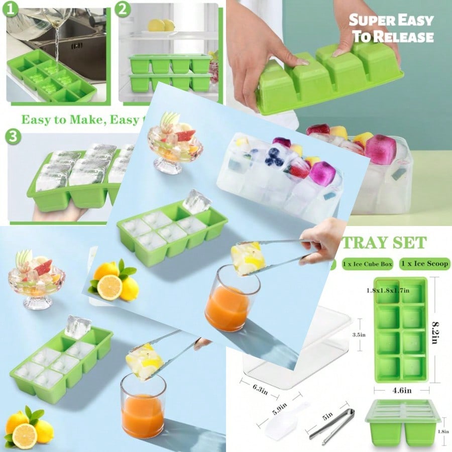 Silicone Mold Tray - Ice Trays For Freezer With Lid