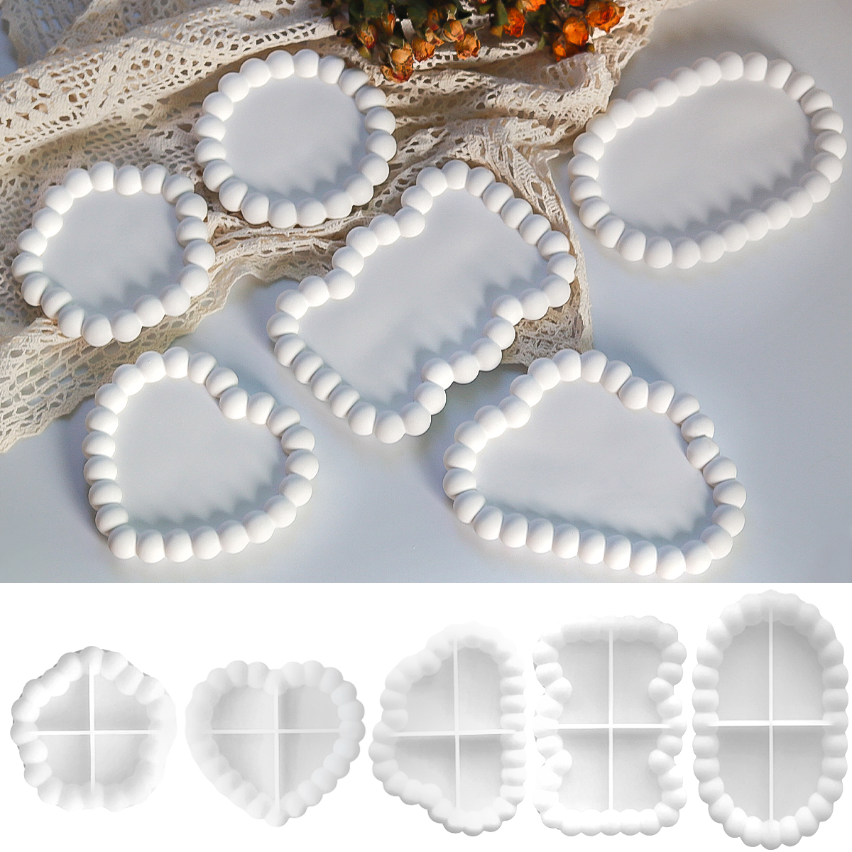 Coaster Mold Round - Bubble Storage Tray Silicone Mold DIY