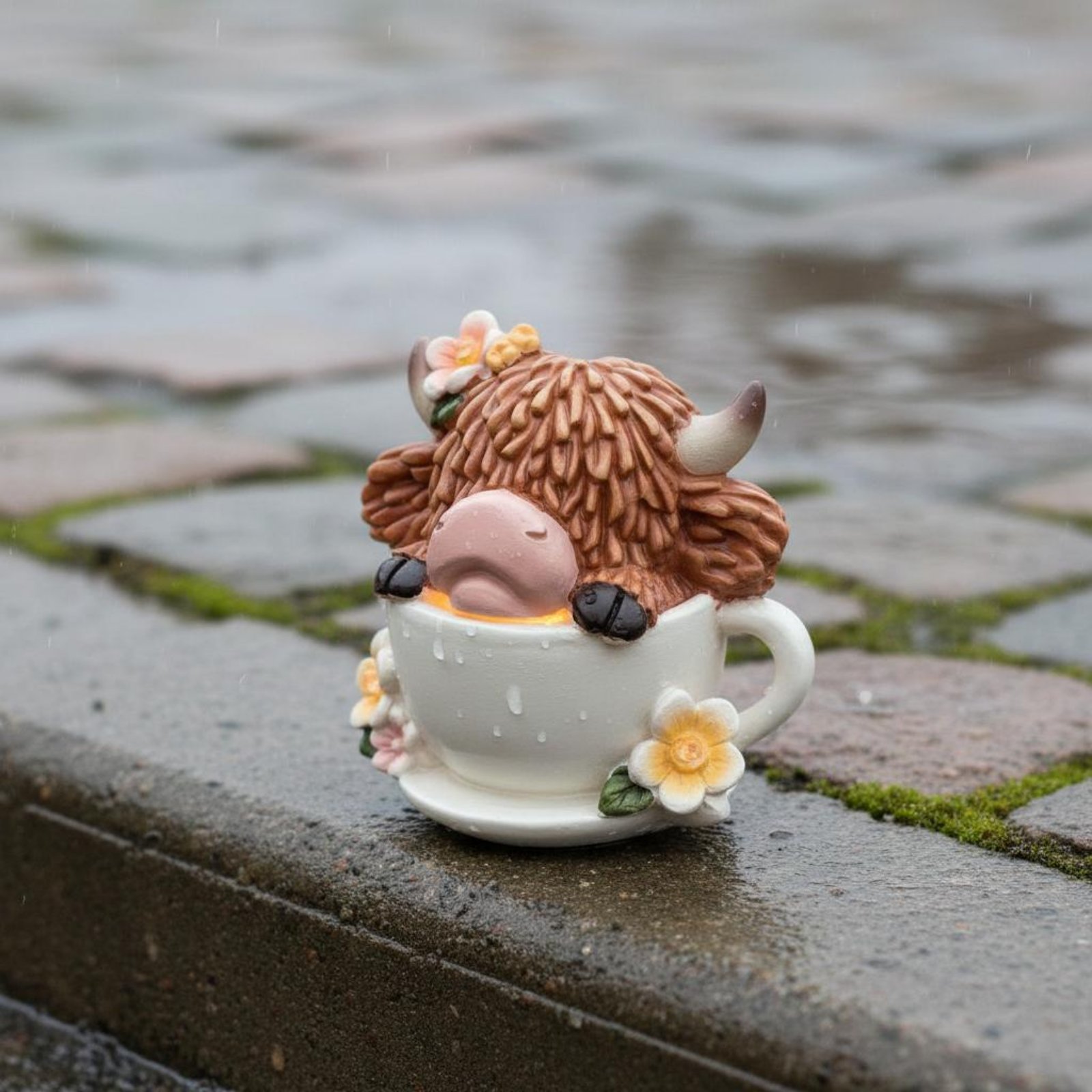 Resin Crafts - Highland Cow Garden Light Resin Craft
