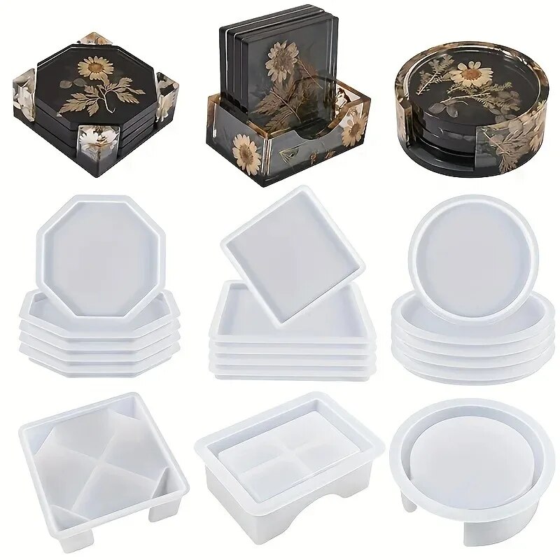 Resin Pigment Set - Coaster Resin Molds Set Include 1pc