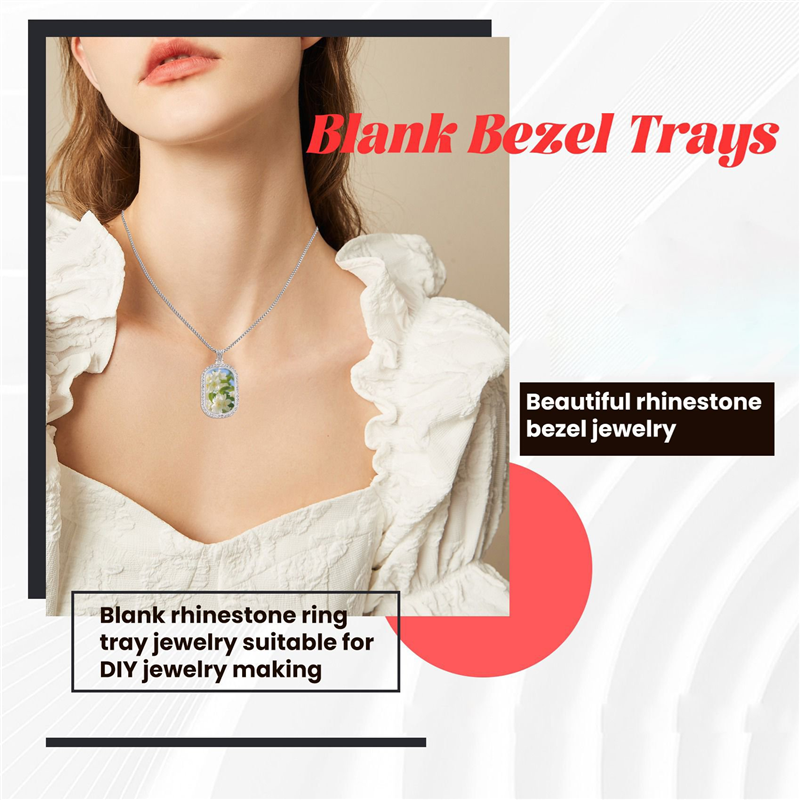 Bezels Set Pendant - WORTHOWN-48Pcs Sublimation Rhinestone Trays Pendant Set,