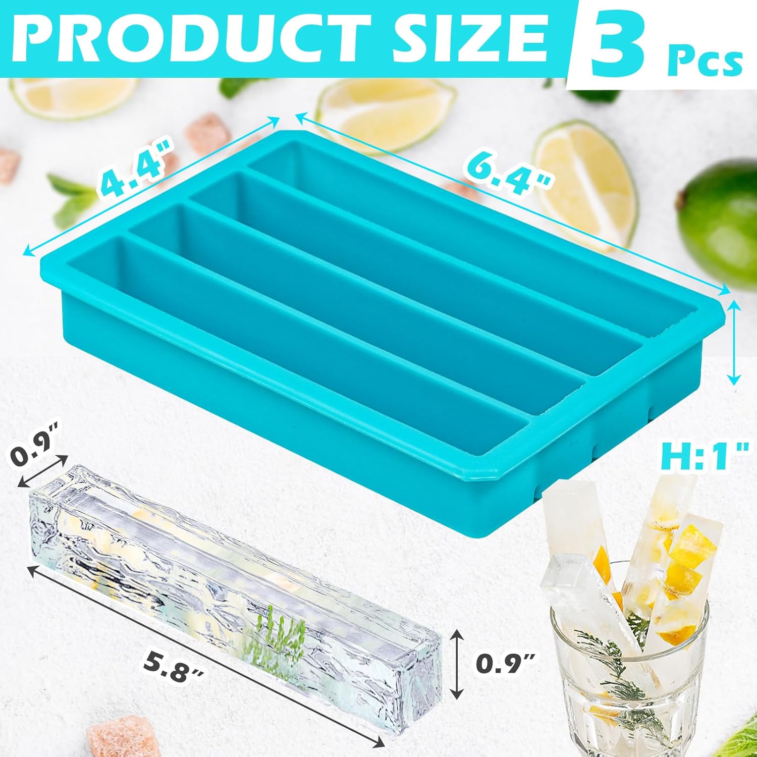 Long Ice Cube Sticks Mold for  - Silicone Mold Tray 리뷰 및 가격