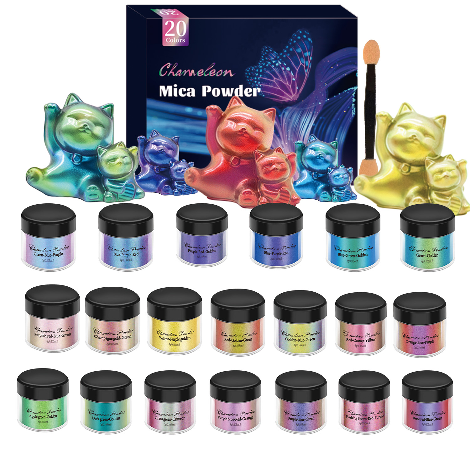 10/20pcs Mirror Chameleons Pig - Resin Glitter Pack 리뷰 및 가격
