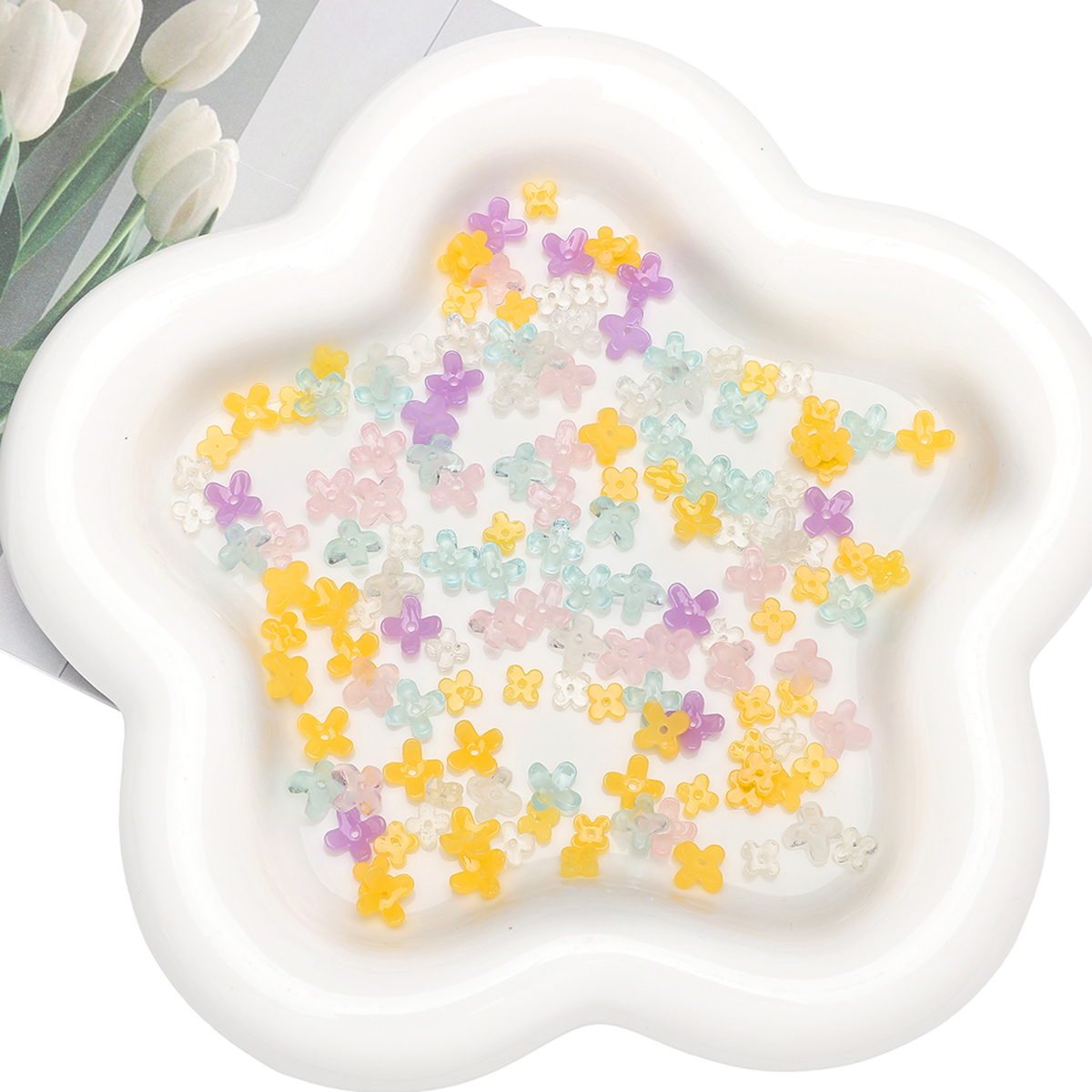 20pcs 5 7mm Resin 4 Petals Flo - Resin Craft Ideas 리뷰 및 가격