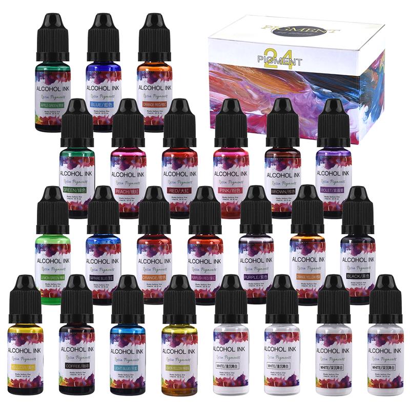24 Color/Set 10ml  Resin Pigme - Resin Dye Alcohol 리뷰 및 가격
