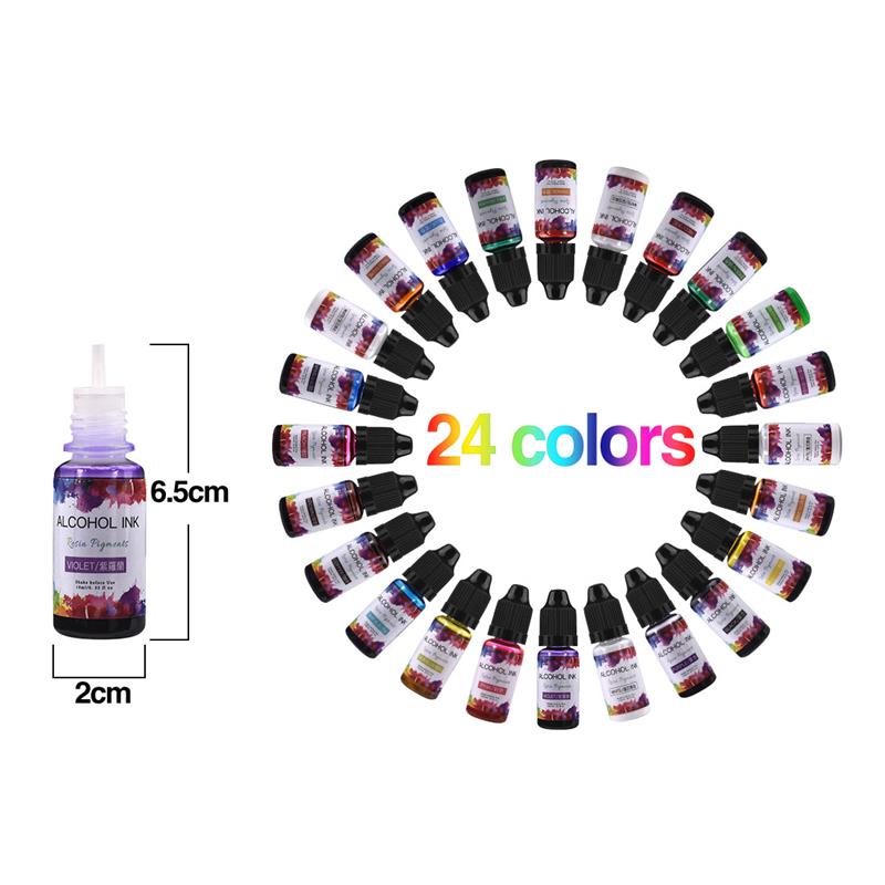 24 Color/Set 10ml  Resin Pigme - Resin Dye Alcohol 리뷰 및 가격