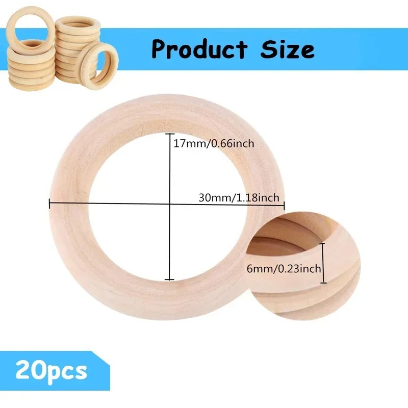 20pcs 30mm Unfinished Smooth W - Wood Ring Blank 리뷰 및 가격