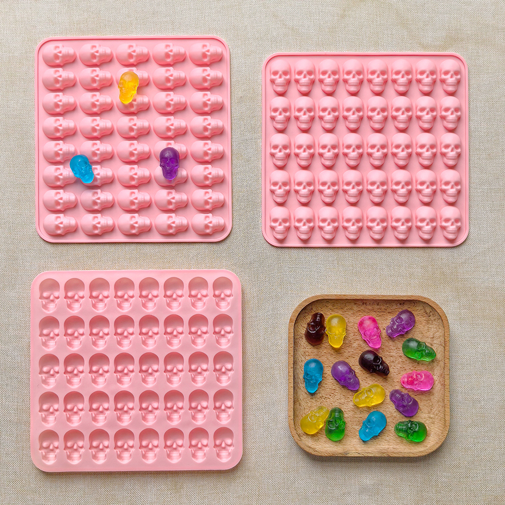 1pc 40 hole skull shaped bakin - Silicone Mold Tray 리뷰 및 가격
