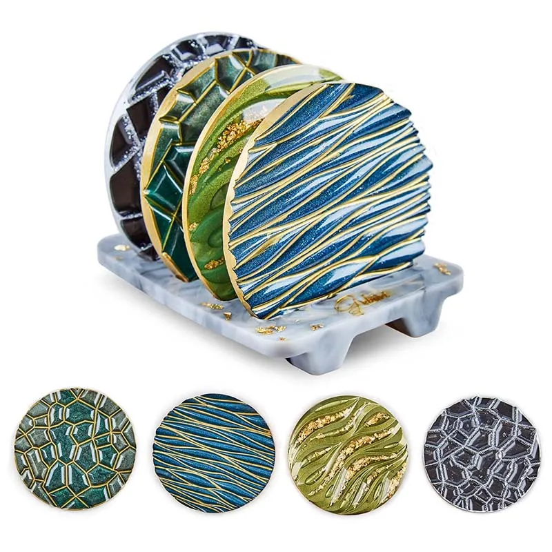 DIY Crystal Epoxy Mold Wave Di - Coaster Mold Round 리뷰 및 가격