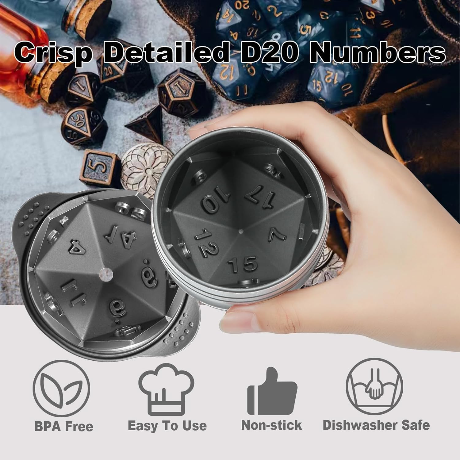 D20 Dice Ice Mold for DND Game - Silicone Mold Tray 리뷰 및 가격