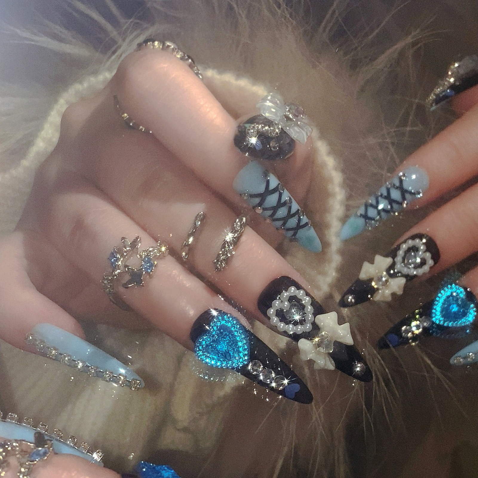24pcs 3D Bow Decor False Nails - Resin Craft Material 리뷰 및 가격