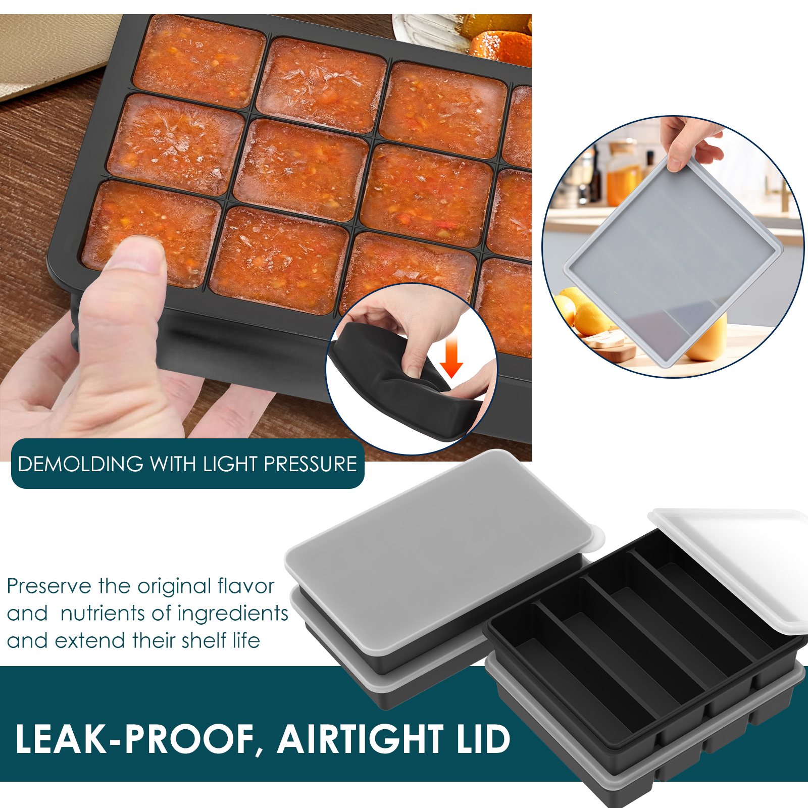 4 Pack Silicone Freezer Tray w - Serving Tray Mold 리뷰 및 가격
