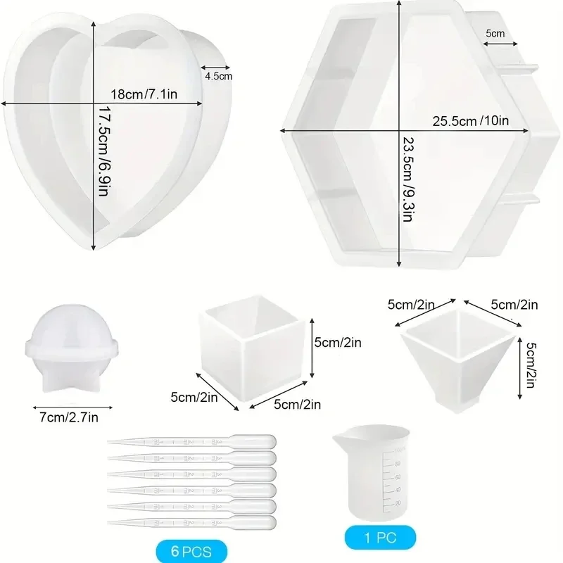 3/7pc Large Silicone Resin Mol - Flower Preservation Resin 리뷰 및 가격