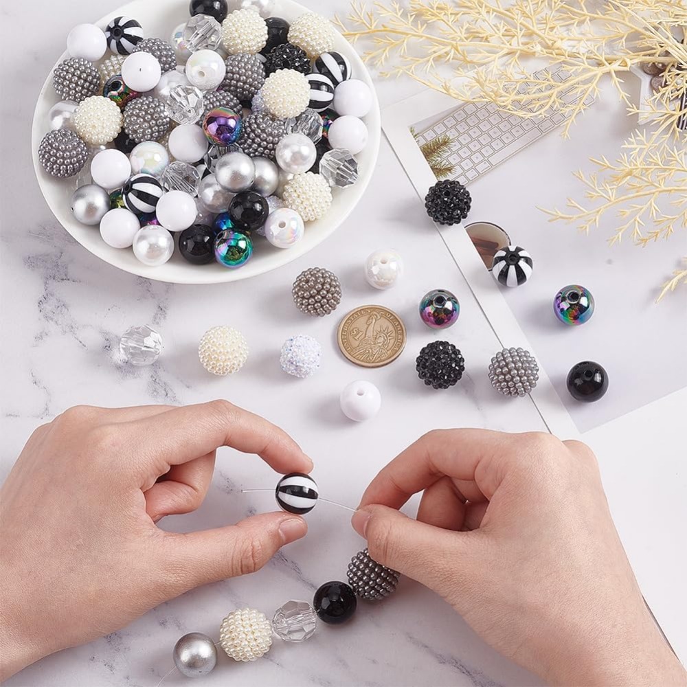 106pcs Chunky Beads 12 Styles  - Resin Crafts 리뷰 및 가격