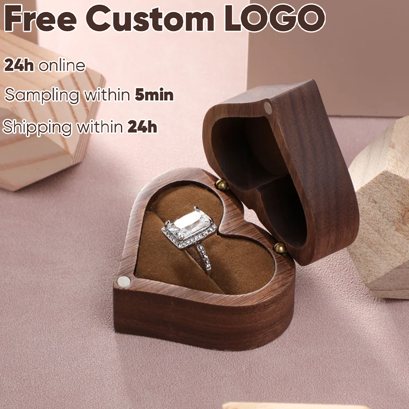 1PCS Love Heart Shaped Walnut  - Wood Ring Blank 리뷰 및 가격