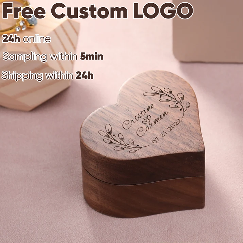 1PCS Love Heart Shaped Walnut  - Wood Ring Blank 리뷰 및 가격