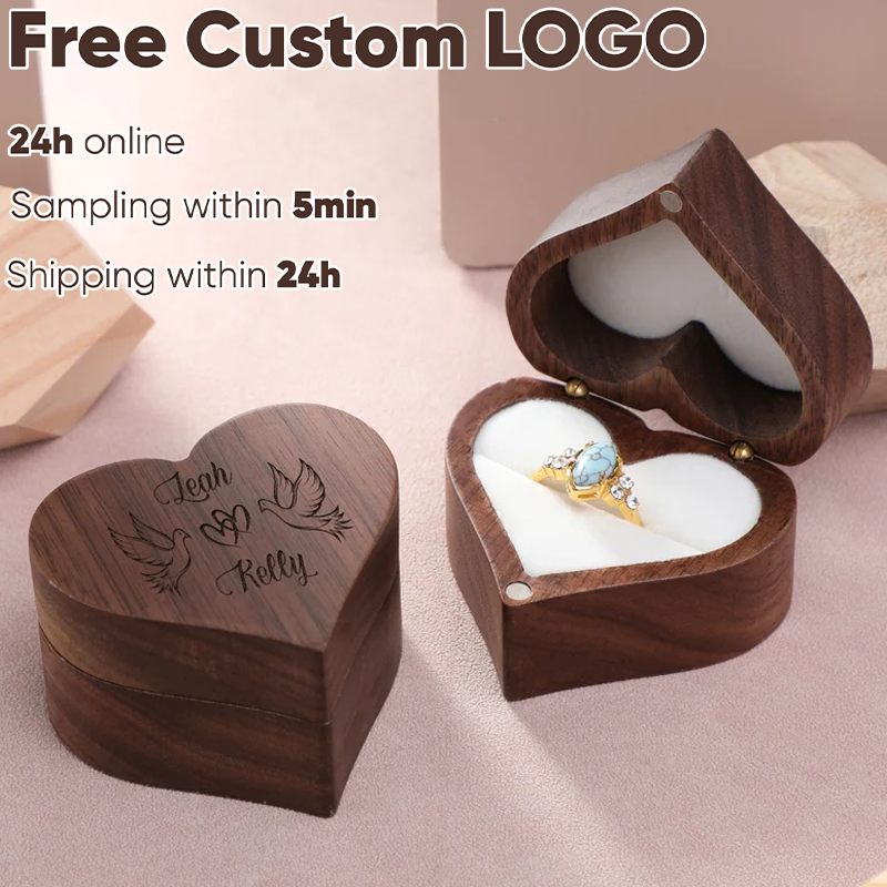 1PCS Love Heart Shaped Walnut  - Wood Ring Blank 리뷰 및 가격