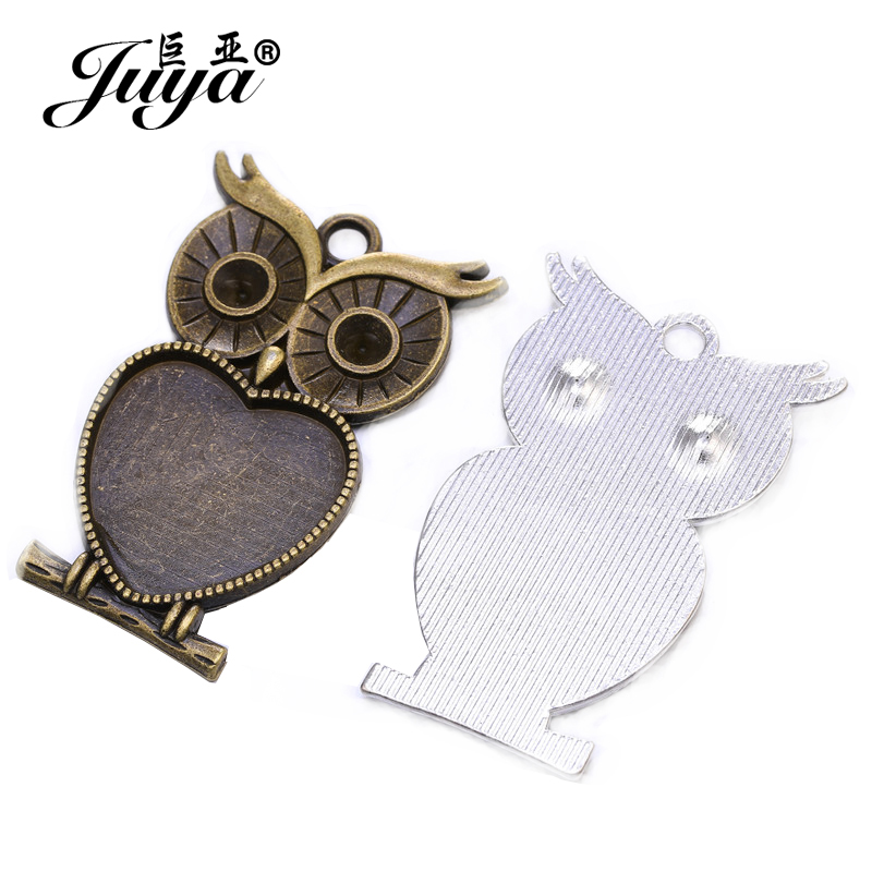 5pcs/lot 25mm Heart Shape Owl  - Bezels Set Pendant 리뷰 및 가격