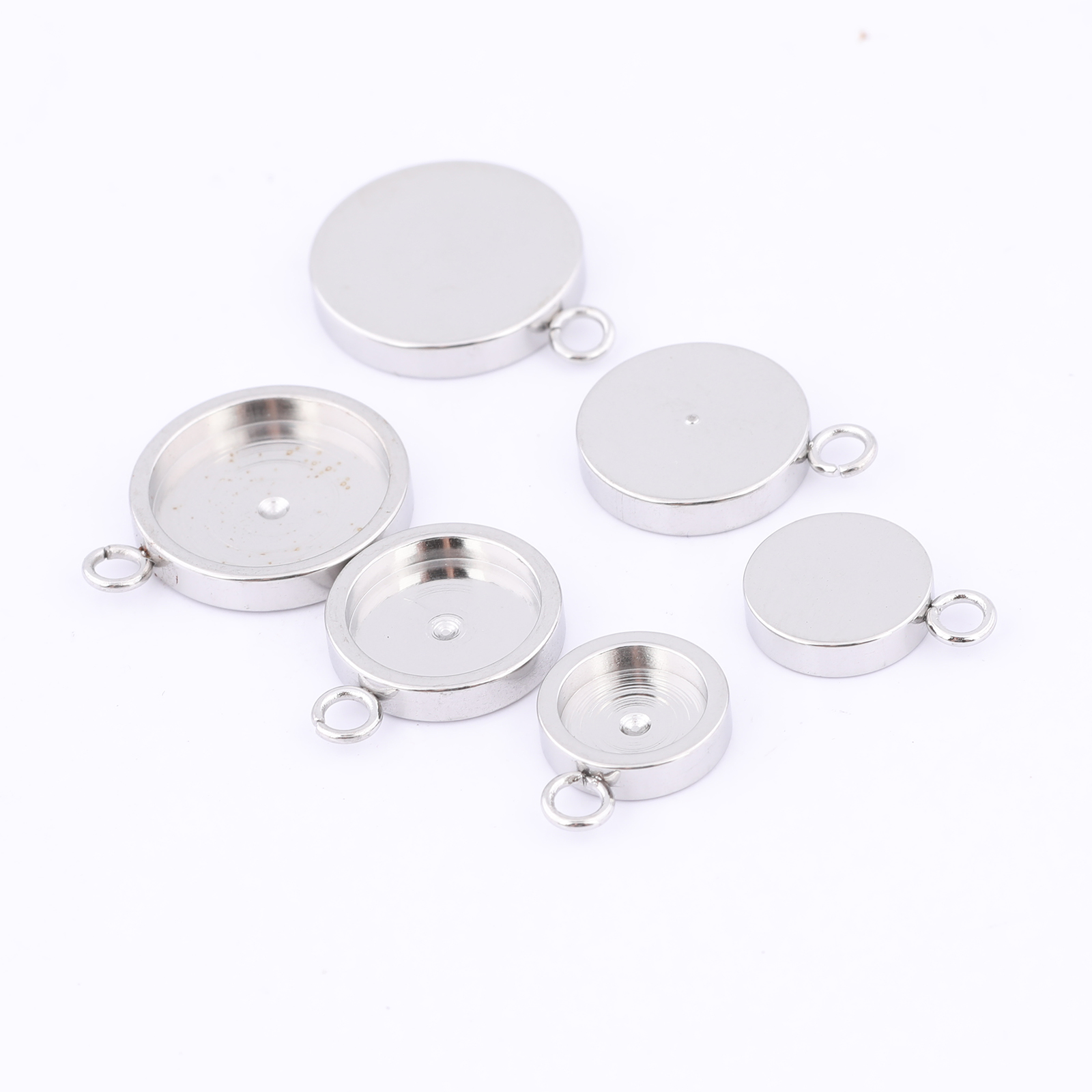 20pcs Stainless Steel 6mm 8mm  - Bezels Set Pendant 리뷰 및 가격