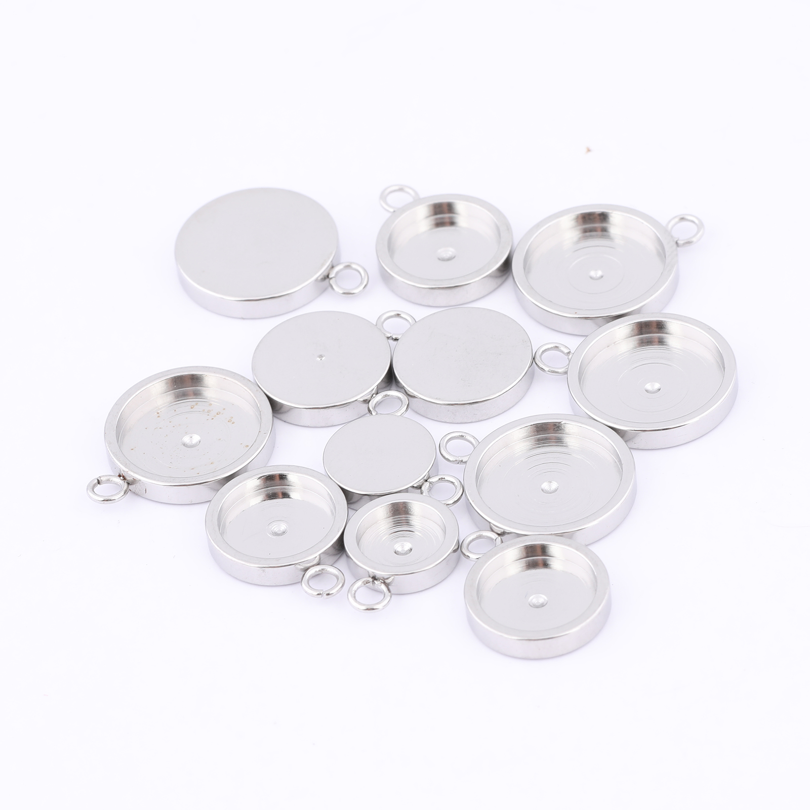 20pcs Stainless Steel 6mm 8mm  - Bezels Set Pendant 리뷰 및 가격