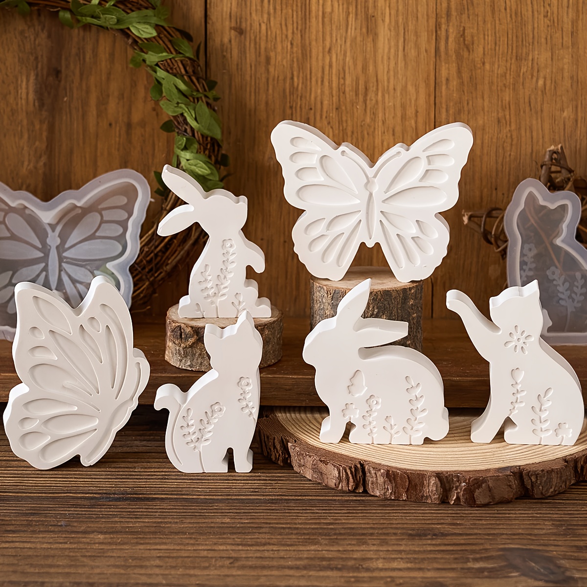 6pcs - 3D Rabbit and Kitten Si - Resin Craft Ideas 리뷰 및 가격