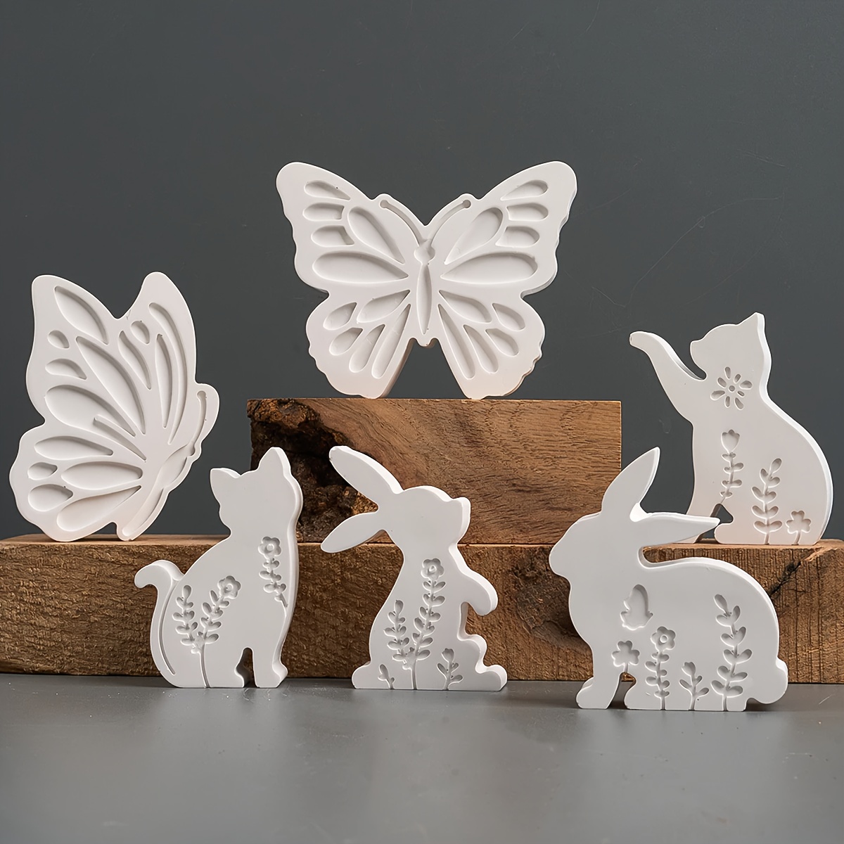 6pcs - 3D Rabbit and Kitten Si - Resin Craft Ideas 리뷰 및 가격