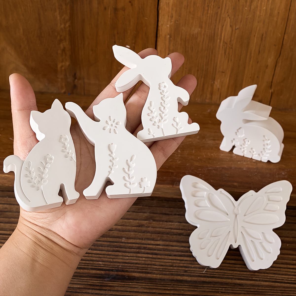 6pcs - 3D Rabbit and Kitten Si - Resin Craft Ideas 리뷰 및 가격