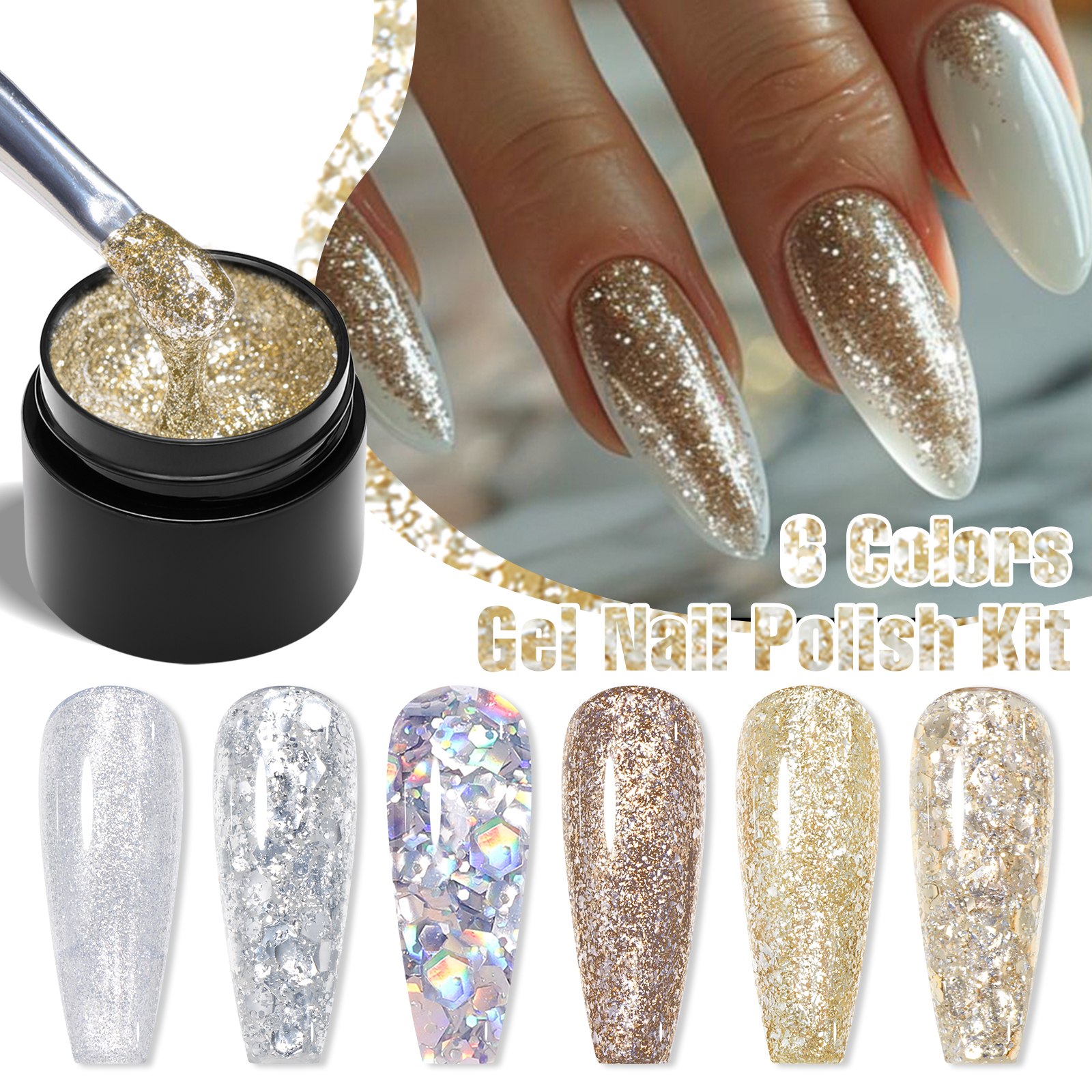 7PCS/SET Glitter Nail Polish,S - Resin Glitter Pack 리뷰 및 가격