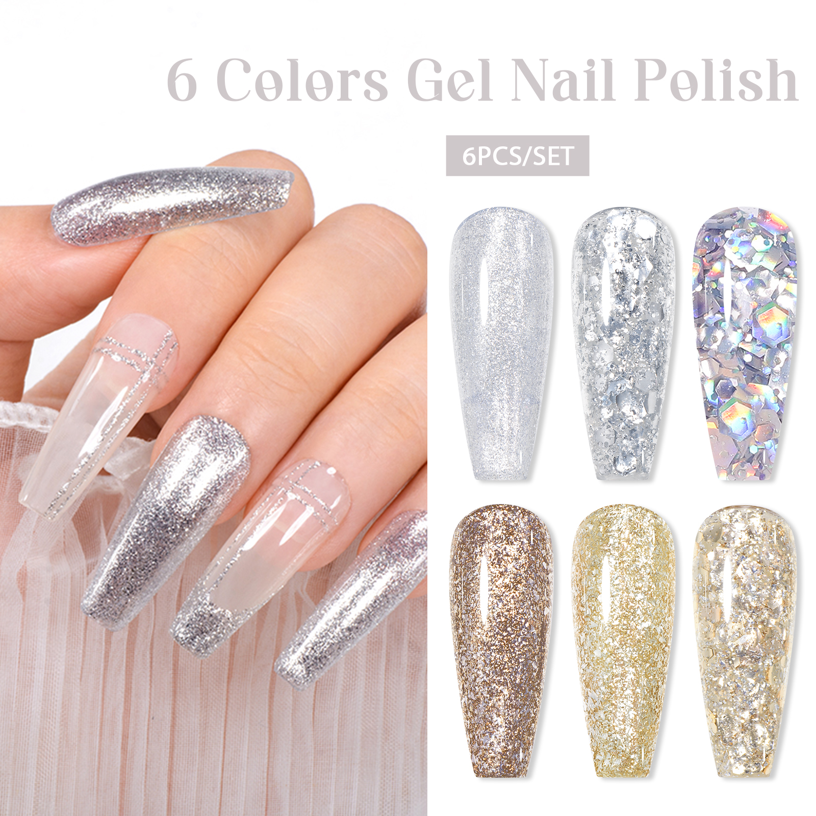 7PCS/SET Glitter Nail Polish,S - Resin Glitter Pack 리뷰 및 가격