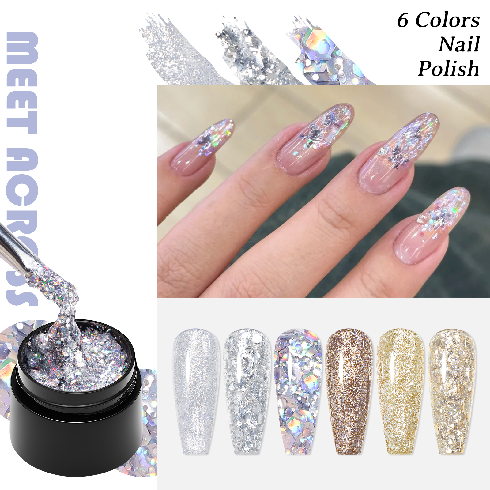 7PCS/SET Glitter Nail Polish,S - Resin Glitter Pack 리뷰 및 가격