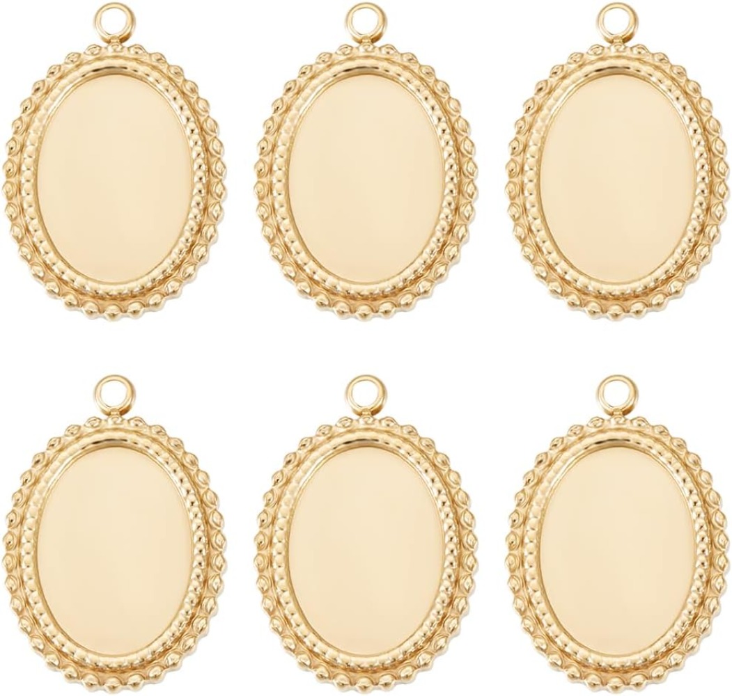 6Pcs Cabochon Settings Charms  - Bezels Set Pendant 리뷰 및 가격