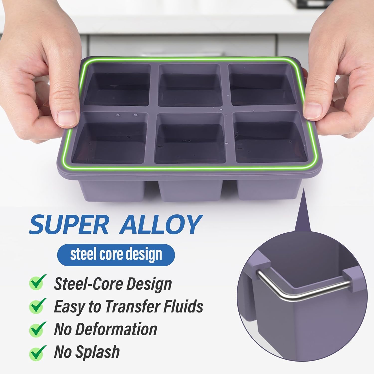 2pack Large Silicone Ice Cube  - Silicone Mold Tray 리뷰 및 가격