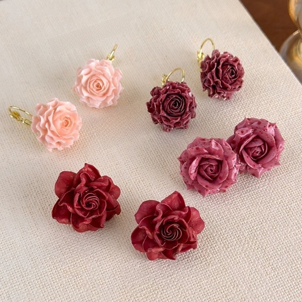 Sweet Artificial Rose Earrings - Flower Preservation Resin 리뷰 및 가격