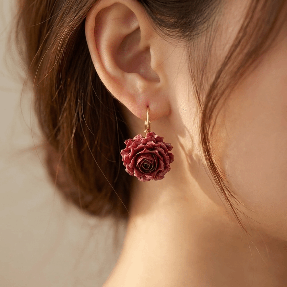 Sweet Artificial Rose Earrings - Flower Preservation Resin 리뷰 및 가격