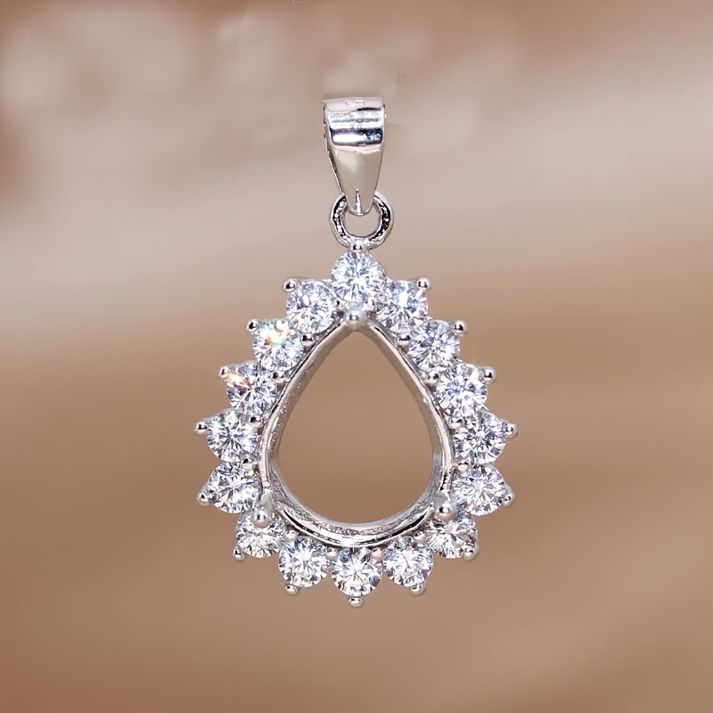 1pc Rose Golden Silvery Tear D - Bezels Set Pendant 리뷰 및 가격