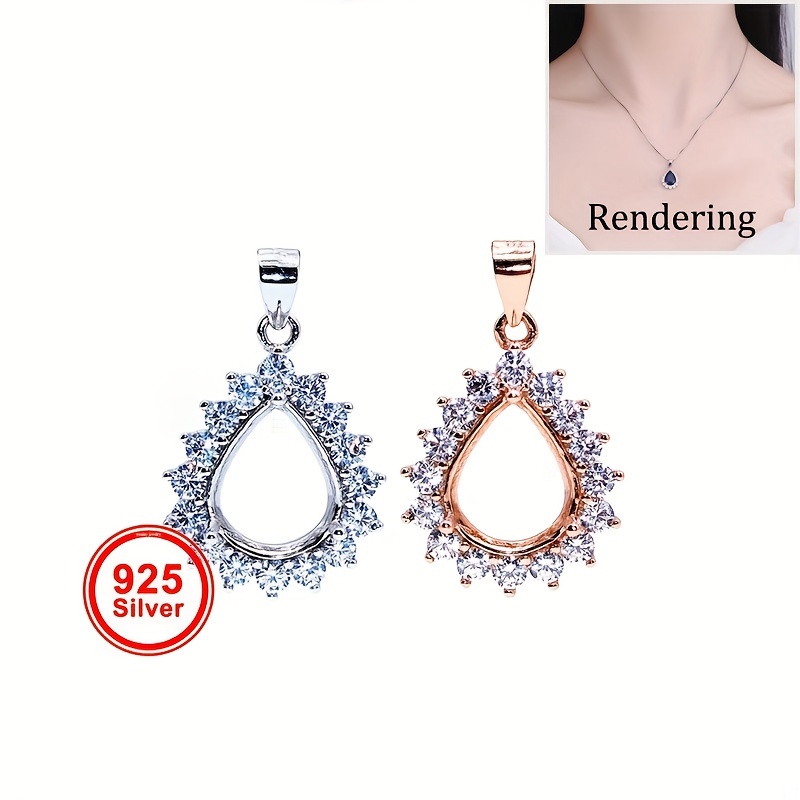 1pc Rose Golden Silvery Tear D - Bezels Set Pendant 리뷰 및 가격