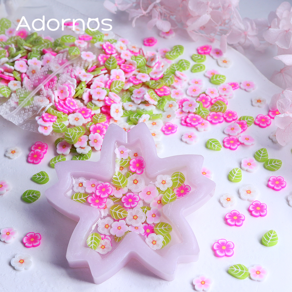 10g Pink Flowers Polymer Clay  - Resin Craft Ideas 리뷰 및 가격