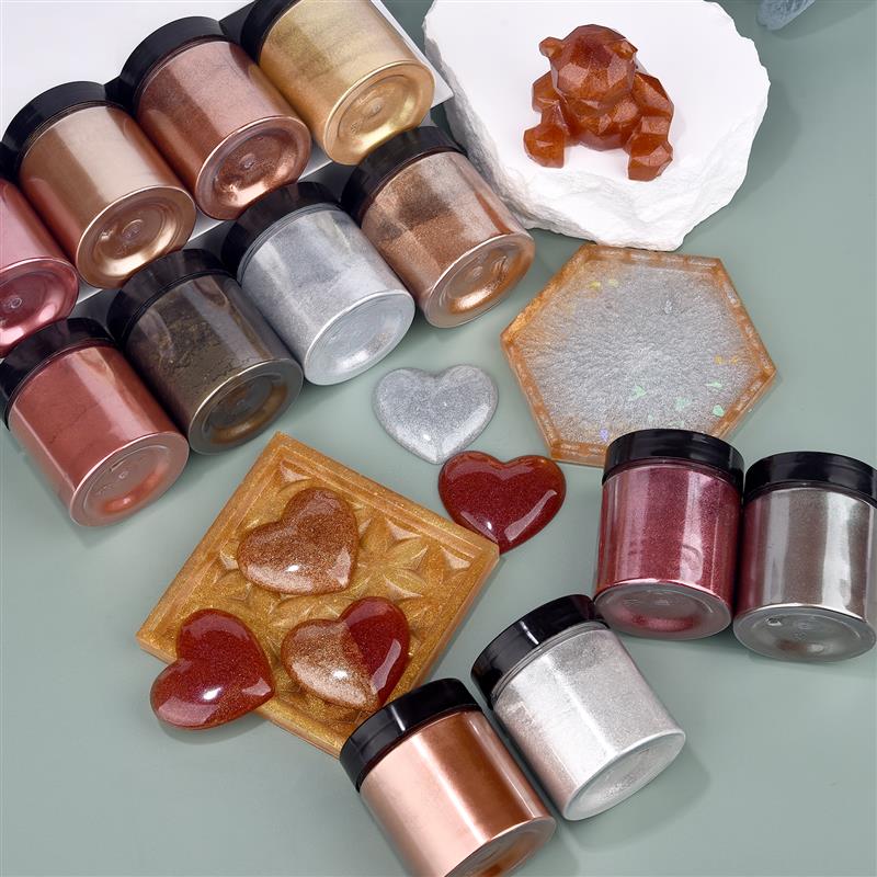 50g Shimmer Metallic Gold Silv - Resin Pigment Set 리뷰 및 가격