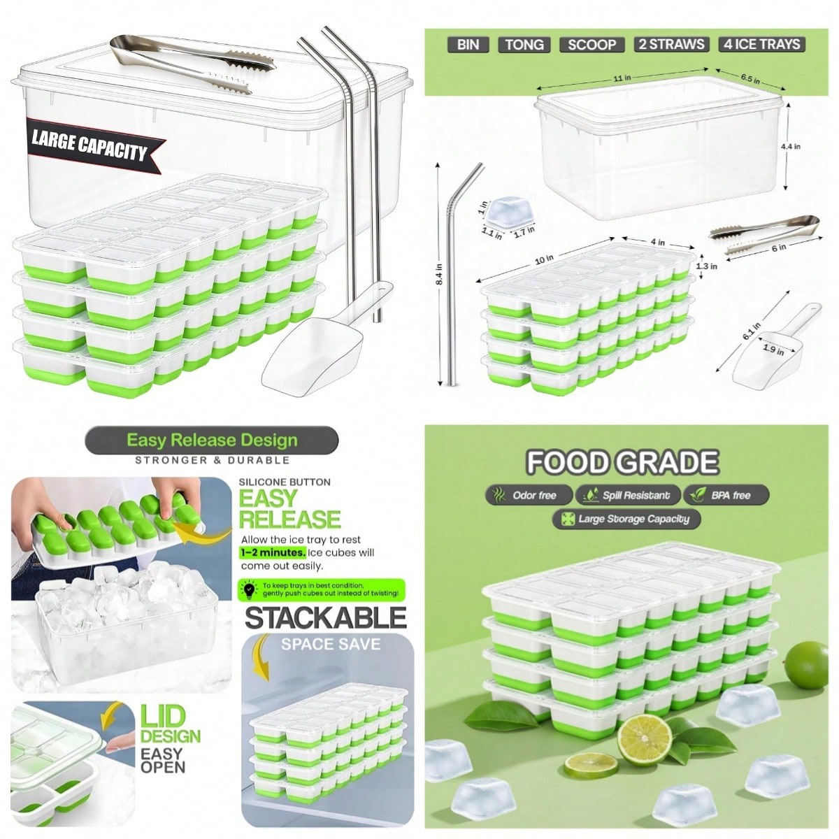56pcs Tray With Lid And Bin –  - Silicone Mold Tray 리뷰 및 가격
