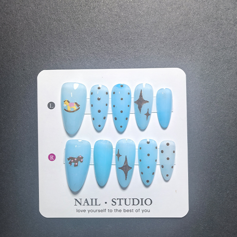 10Pcs Light Blue Press on Nail - Resin Craft Material 리뷰 및 가격