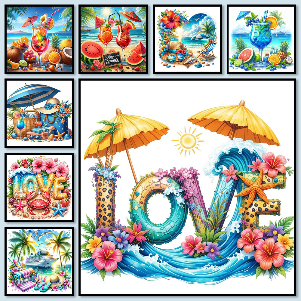 Summer Beach Full DIY 5D Round - Resin Craft For Beginners 리뷰 및 가격