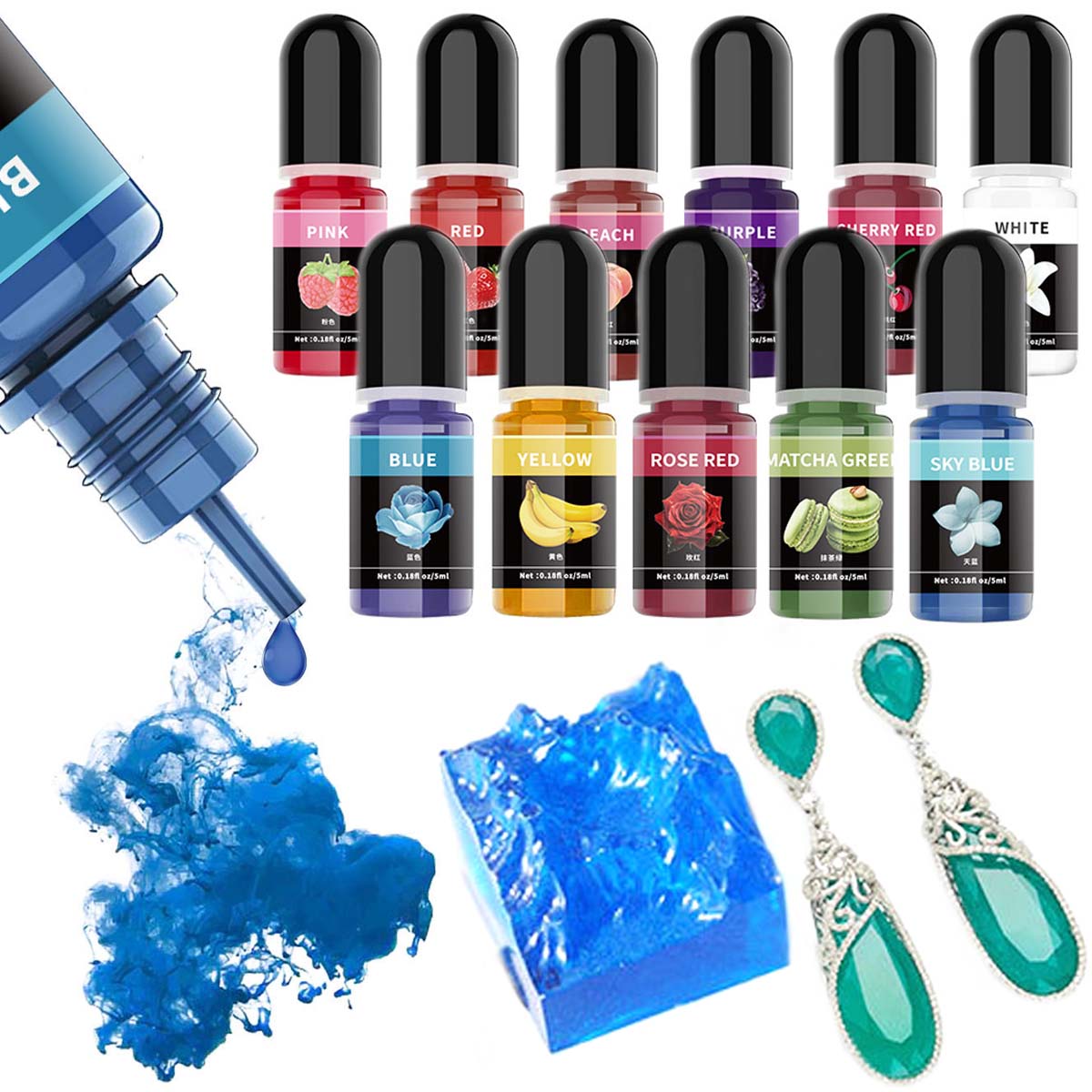 5ml/Bottle Epoxy Resin Pigment - Epoxy Uv Resin Kit 리뷰 및 가격