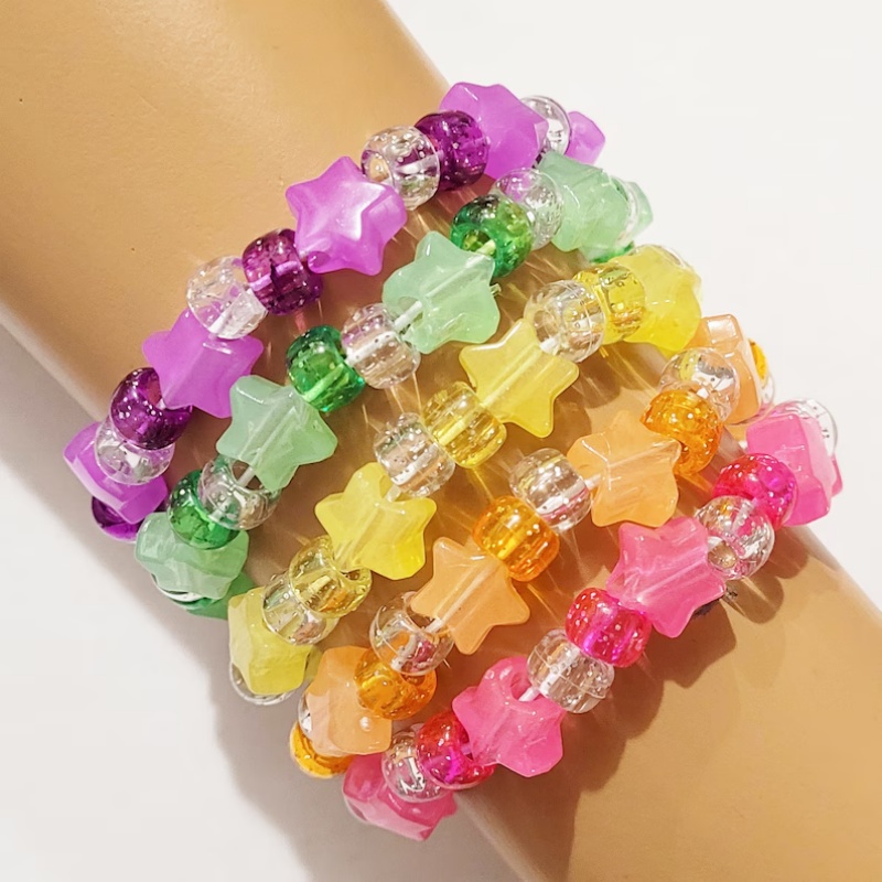 5 Glow star kandi bracelet set - Resin Glitter Pack 리뷰 및 가격