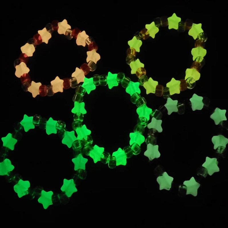 5 Glow star kandi bracelet set - Resin Glitter Pack 리뷰 및 가격
