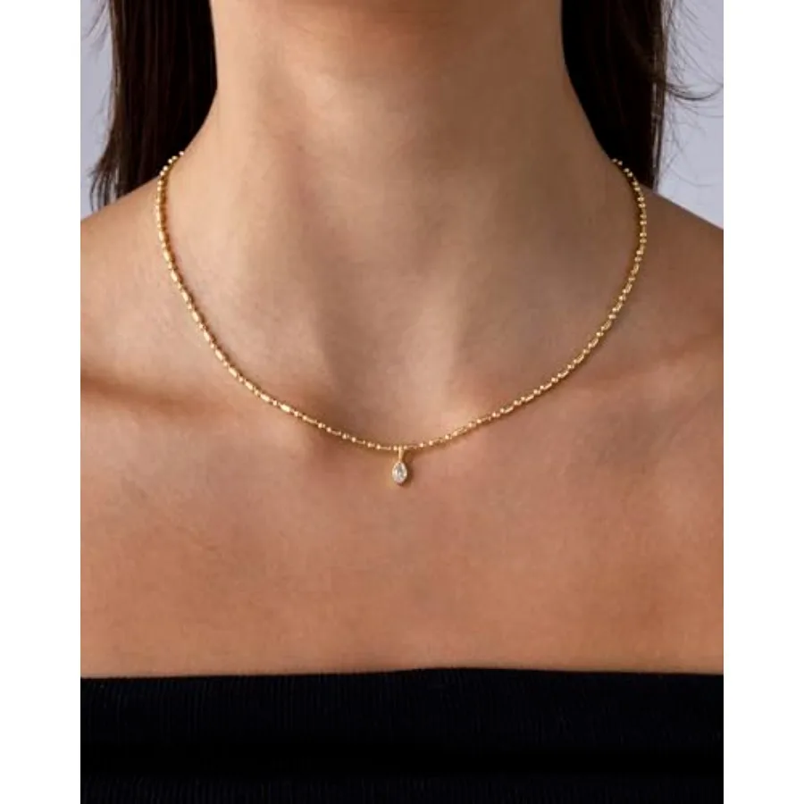 14K Gold Plated Dainty Tube Ba - Bezels Set Pendant 리뷰 및 가격